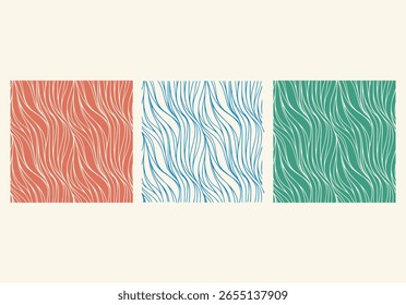 Deigen diagonal wavy lines seamless pattern. 
Simple vector abstract liquid stripes background. 
Funky groovy texture with diagonal waves, fluid shapes, flow. Stylish repeated decorative design
