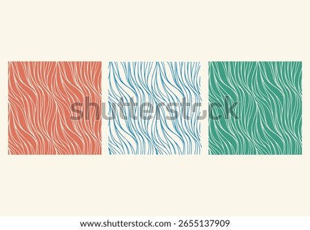 Deigen diagonal wavy lines seamless pattern. 
Simple vector abstract liquid stripes background. 
Funky groovy texture with diagonal waves, fluid shapes, flow. Stylish repeated decorative design