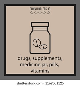 deigs, supplements, pills, vitamins vector icon