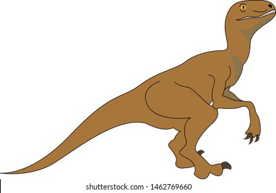 Deinonychus, illustration, vector on white background.