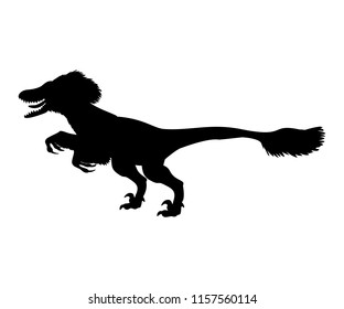 Deinonychus silhouette dinosaur jurassic prehistoric animal