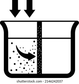 diseño de iconos vectoriales de desionización, símbolo de planta de tratamiento del agua y purificación, símbolo de industria respetuosa con el medio ambiente, ilustración de material de biotecnología de desalinización, concepto de filtración de carbono activado,