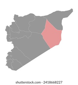 Deir ez Zor Governorate map, administrative division of Syria. Vector illustration.