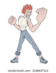 Deisgn of angry man draw