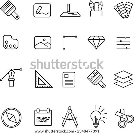 deisgn ui icons set line modern simple