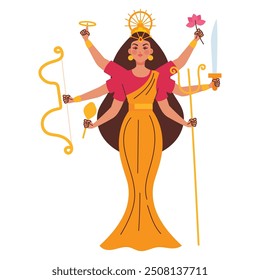 Personaje de Deidad Durga Navratri aislado