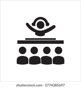 dejay icon. simple solid vector