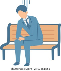 Un abatido hombre de negocios en un banco