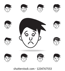 dejection on the face icon. Detailed set of facial emotions icons. Premium graphic design. One of the collection icons for websites, web design, mobile app