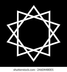 Dekagram, Satanic Symbols, Medieval Occultism, Magic Stamps, Sigils, Mystical Knots, Devil's Cross. Sigil Lucifer Baphomet vector