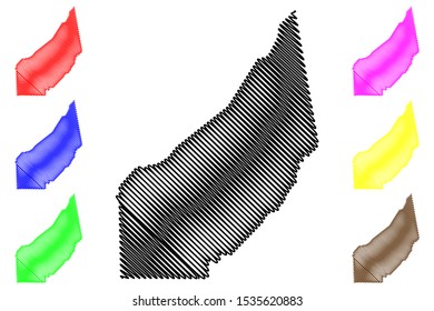 DeKalb County, Alabama (Counties in Alabama, United States of America,USA, U.S., US) map vector illustration, scribble sketch DeKalb map