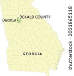 DeKalb County and city of Decatur location on Georgia state map