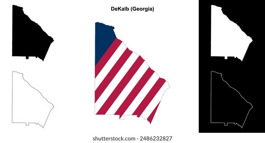 DeKalb County (Georgia) outline map set