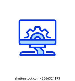 Dekstop Computer Filled Line Icon. linear style sign for mobile concept and web design. Outline vector icon.