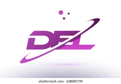 del d e l  alphabet letter logo combination purple pink creative text dots company vector icon design template