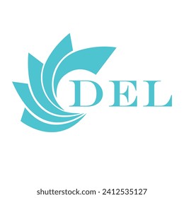 DEL letter design. DEL letter technology logo design on a white background.