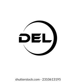 DEL letter logo design in illustration. Vector logo, calligraphy designs for logo, Poster, Invitation, etc.