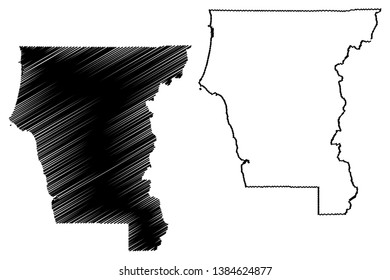 Del Norte County, California (Counties in California, United States of America,USA, U.S., US) map vector illustration, scribble sketch Del Norte map