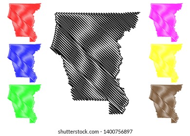 Del Norte County, California (Counties in California, United States of America,USA, U.S., US) map vector illustration, scribble sketch Del Norte map