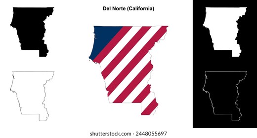 Del Norte County (California) outline map set