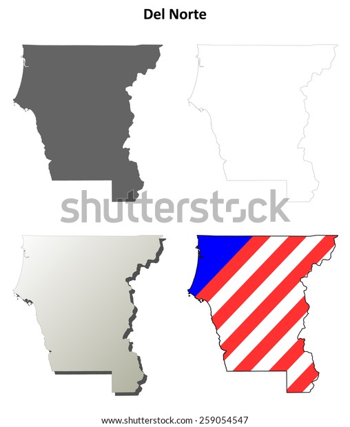 Del Norte County California Outline Map Stock Vector (Royalty Free ...