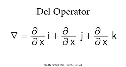 The del operator, nabla operator vector calculus.