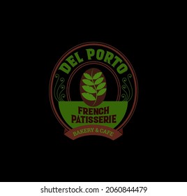 Del porto logo with green coffee.