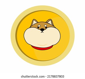 Ilustración del vector de dibujos animados del Fat Shiba. 