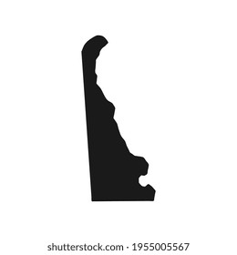 Delaware, schwarze Karte auf weißem Hintergrund