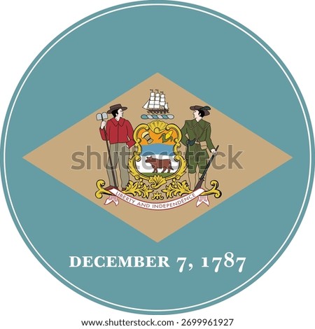 Delaware Circle Flag, Delaware Flag Icon