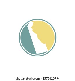 Icono de logotipo de círculo Delaware 001