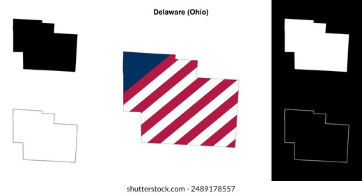 Delaware County (Ohio) outline map set