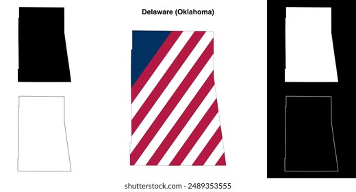 Delaware County (Oklahoma) outline map set