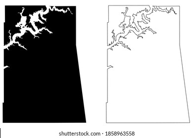 Delaware County, Oklahoma State (U.S. county, United States of America, USA, U.S., US) map vector illustration, scribble sketch Delaware map