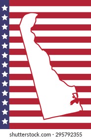Delaware Cover Page Vector Design. USA Flag on Background.
