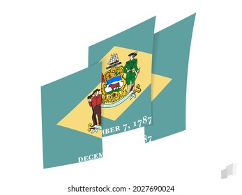 Delaware-Flag in abstraktem Rippdesign. Modernes Design der Delaware-Flagge. Vektorsymbol.