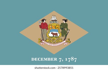 Delaware Flag, Flag of Delaware, USA