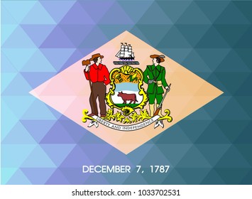 Delaware Flag vector illustration. Delaware Flag. National Flag of Delaware. Mosaic flag. Vector