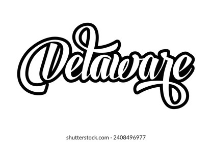 Delaware diseño de escritura a mano calligrafía vector, Delaware vector de texto diseño de tipografía de moda