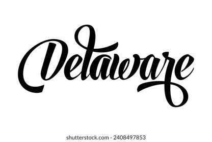 Delaware hand lettering design calligraphy vector, Delaware text vector trendy typography design

