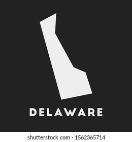 Delaware icon. Us state map on dark background. Stylish Delaware map with us state name. Vector illustration.