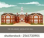 The Delaware Legislative Hall Building - Dover - Stock Illustration as EPS 10 File