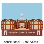 The Delaware Legislative Hall Building - Dover - Stock Illustration as EPS 10 File