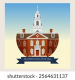 The Delaware Legislative Hall Building - Dover - Stock Illustration as EPS 10 File