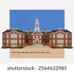 The Delaware Legislative Hall Building - Dover - Stock Illustration as EPS 10 File