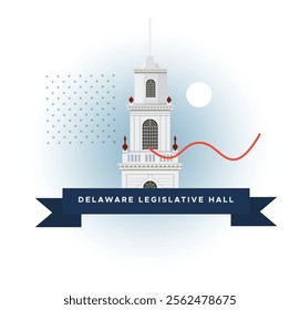 The Delaware Legislative Hall Building - Dover - Stock Illustration as EPS 10 File