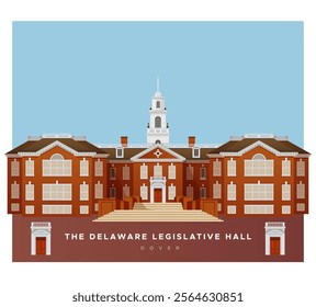 The Delaware Legislative Hall Building - Dover - Stock Illustration as EPS 10 File