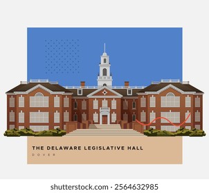 The Delaware Legislative Hall Building - Dover - Stock Illustration as EPS 10 File