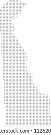 Delaware map dots vector outline, dotted map, point patterns map faded gray background image art