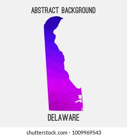 Delaware map in geometric polygonal,mosaic style.Abstract tessellation,modern design background,low poly. Vector illustration.